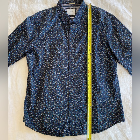 Ricky Singh dark blue with tiny flowers 100% cotton men’s size 44 USA XL - Picture 5 of 9